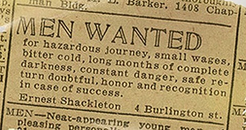 shackleton's expedition advertisement